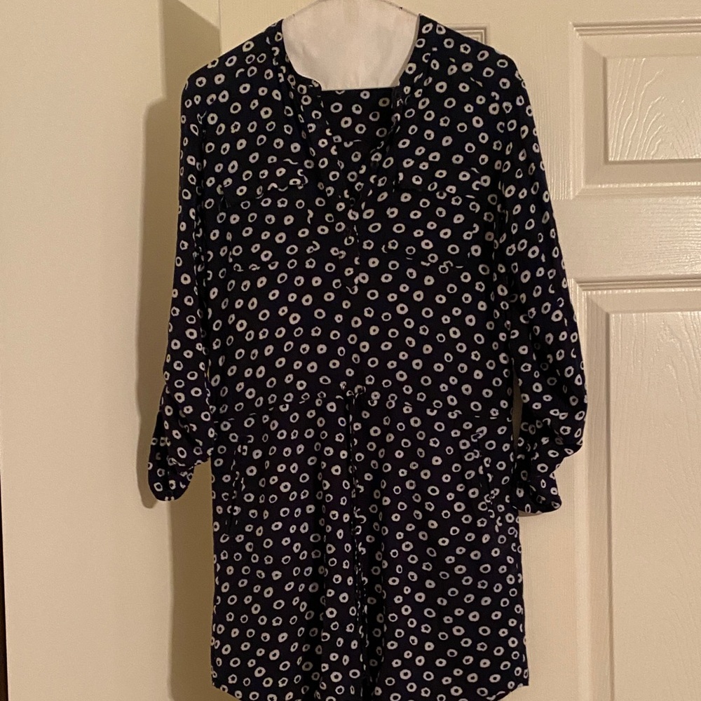 LOFT Black and White Patterned Dress
